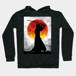 Samurai Moon White Hoodie